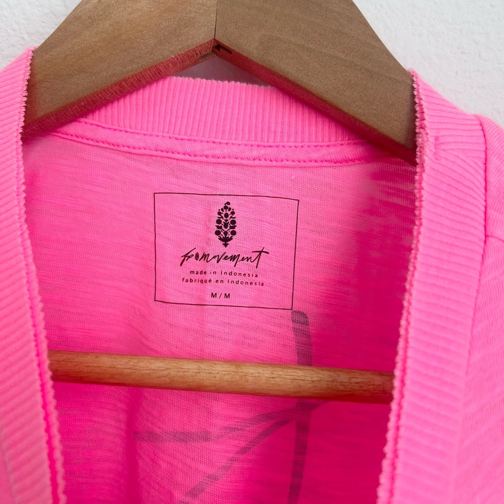 Free People Movement Logo Reflective Love Pink Tank Top - Picture 3 of 4